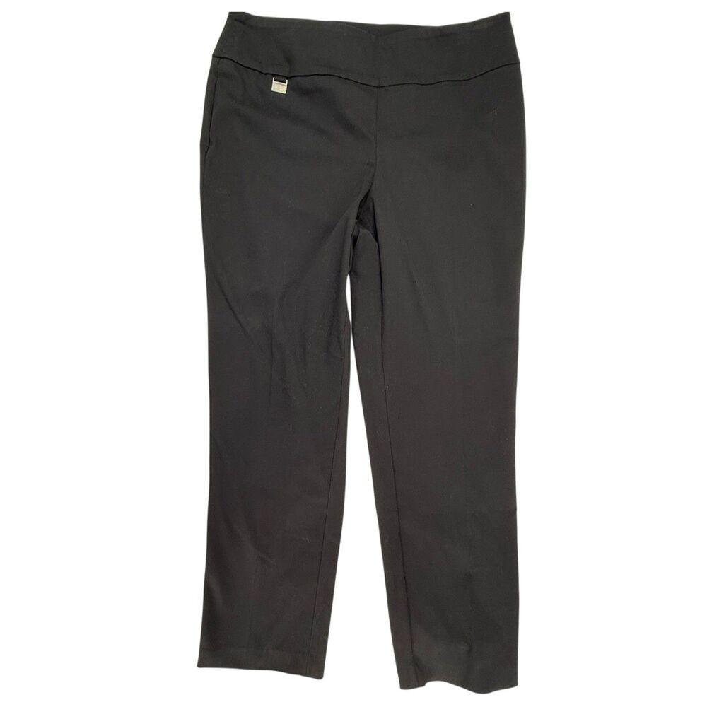 NEW Lisette Montreal Jupiter Stretch Cotton Ankle Pants 12 Black Pull On Large